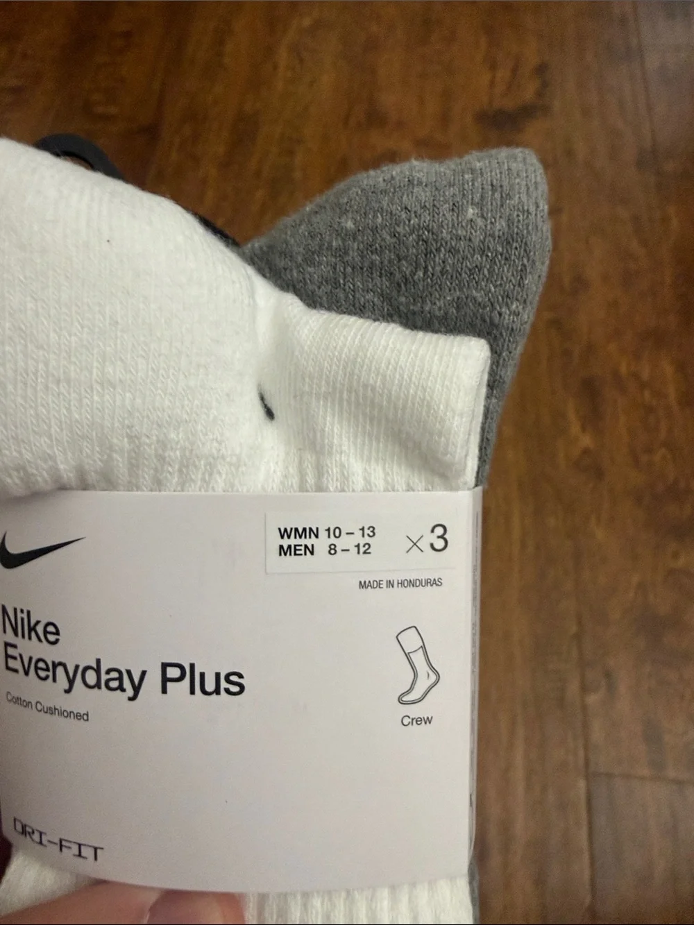 Nike White Grey Black Crew Athletic Socks